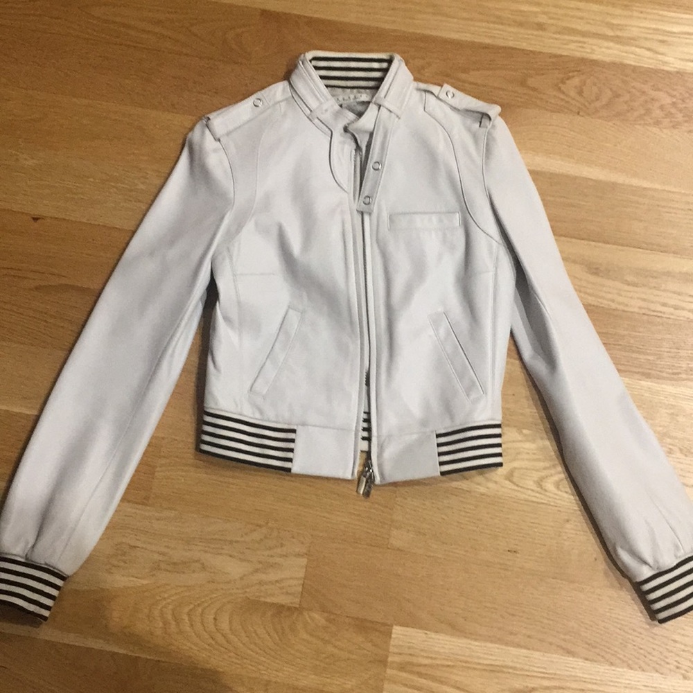 White Leather Moto Jacket